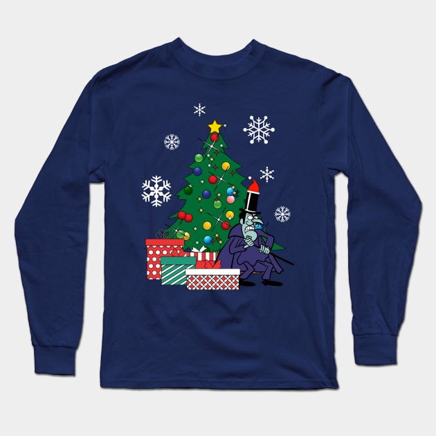 Snidely Whiplash Around The Christmas Tree Long Sleeve T-Shirt by Nova5